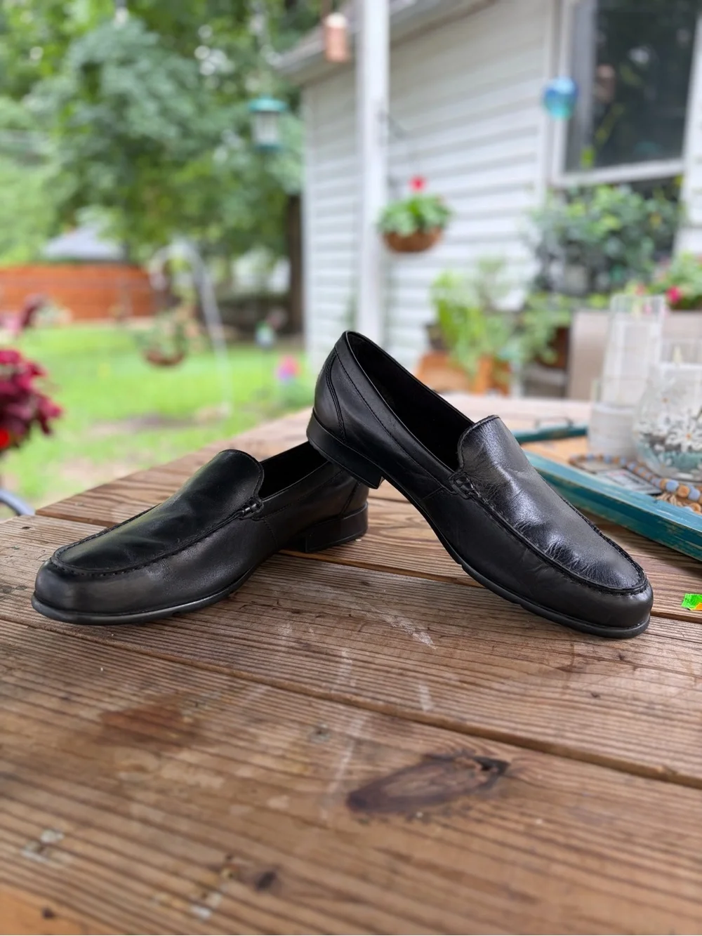 Rockport Men's Black Leather Slip-On Loafers - Classic Moc Toe